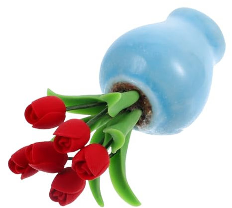 ibasenice Miniatur-blumenvase Dekor Realistische Form Miniaturspielzeug Zubehör Für Miniaturgarten Hausdeko Puppenzubehör Küchentischdekoration Blumendekor Miniaturhandwerk