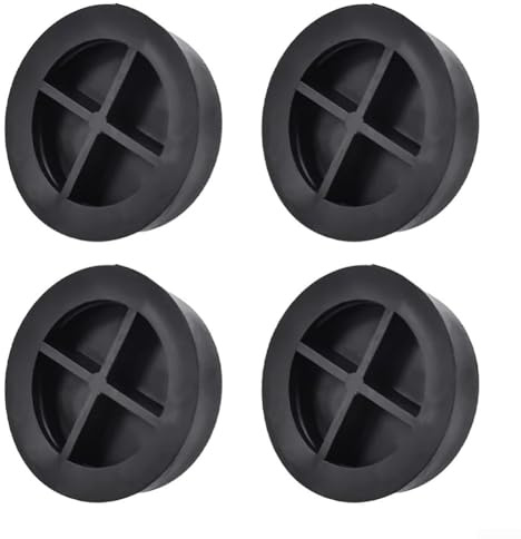 Lot de 4 coussinets amortisseurs de vibrations pour lave-linge et sèche-linge Système de support en caoutchouc antidérapant (Noir)