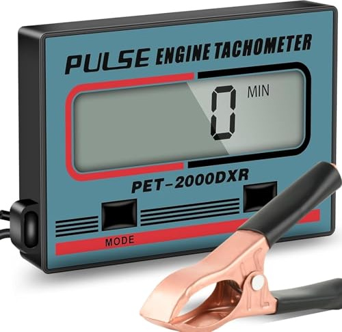 Tachymètre Numérique Tronçonneuse Tachymètre Sans Fil Inductif,Compte-Tour Moto 2/4 temps,Moteur Rappel De Maintenance Outil pour Tondeuse À Gazon ZTR, Générateur De Tracteur, Marine, VTT, Motoneige