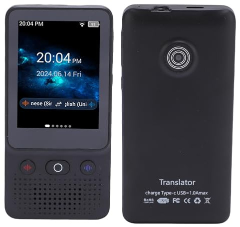 Sprachtranslator -Gerät, AI Smart Translator, 2 -Wege -Voice -Übersetzung von Echtzeit, Unterstützung von 138 Sprachen, Offline & Foto & & WLAN -Übersetzung