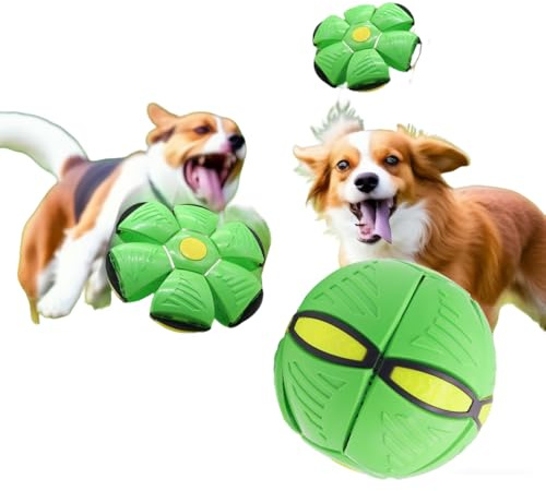 JACKANNA Hüpfball Magic Ball,Hüpfball Kinder Fliegender Ball für Kinder, Frisbee Interaktive Fliegende Untertassen-Hüpfbälle, Dual-Form frei umschaltbar mit für Eltern-Kind-Spiele (Grün)