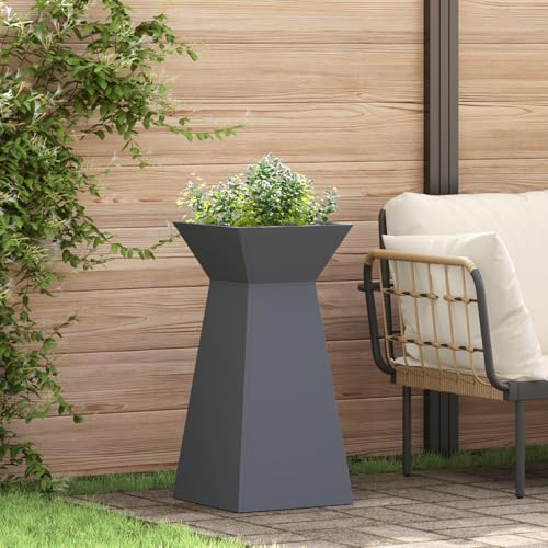 HaoChrymec Support pour Plantes with Plastique Durable, Design Cubique, Support Plantes Intérieur,Supports de Pots de Fleurs, Étagère Chambre, Anthracite, 35 x 35 x 73 cm