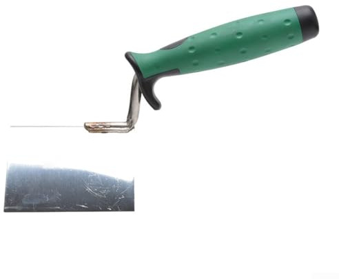 Gdfnmogo Paleta de esquina interior exterior de acero inoxidable con mango de goma cómodo, herramienta de enlucido y acabado de 90 grados para interior y exterior liso (cono exterior)