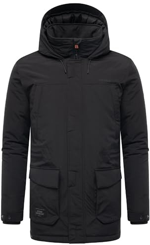 STONE HARBOUR Herren warme kurze Winterjacke mit Taillenzugband und Kapuze Wadiim XX S-3XL