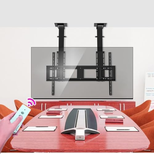 Electric TV Ceiling Mount - LCD TV Floor Stand,Telescopic Electric Auto Lifting TV Stand With Remote And Switch Control,For 55-120 Inch Flat And Curved TVs,Two Installation Me
