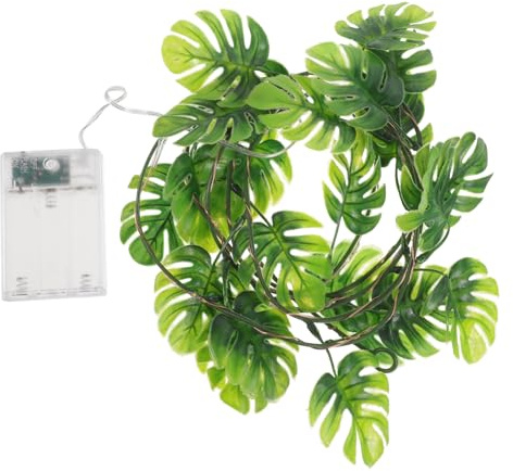 KITANDOVE Guirlande Lumineuse LED Lampes avec Artificielles de Monstera Mètres Étanche pour Décoration Jardin Fête Mariage Intérieur Extérieur
