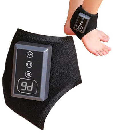 Coussin chauffant pour la cheville - 5 niveaux de température - Bandage thermique pour la cheville - Chauffe-pieds - Massage vibrant - Pour pieds, mollets, bras, maison, bureau, chambre à coucher