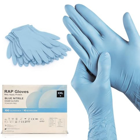 RAP Blue Nitrile Disposable Gloves XXL Pack of 2000 | Professional, Powder-Free, Latex-Free, Extra Strong, Multi-Purpose