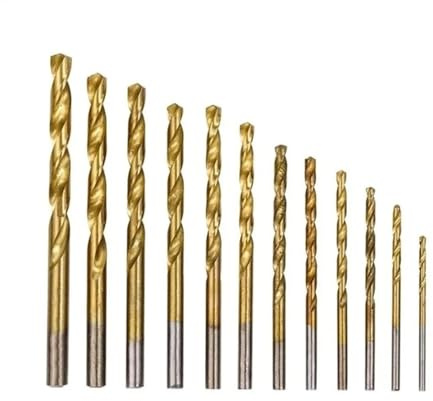 13-teiliges Universal-Bohrerset for Metall, Beton, Fliesen, Holz und Mauerwerk, Spiralbohrer for harte Materialien, Zubehör for elektrische Bohrmaschinen