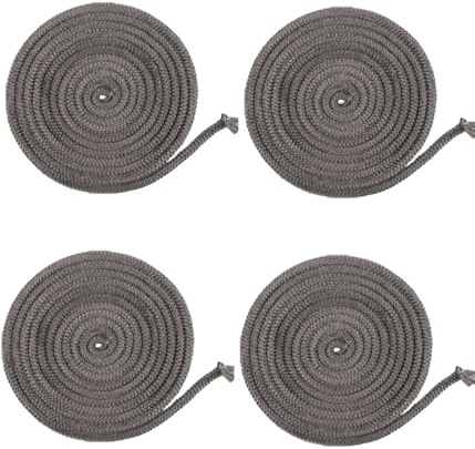9 mm x 300 cm, strisce di guarnizione in fibra di vetro, per porte in legno, per stufe a legna e porte a legna, colore grigio scuro, 4 pezzi