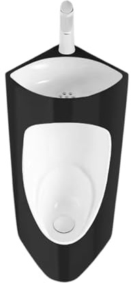 Orinatoio in ceramica a parete Orinatoio da Garage, Lavabo E Orinatoio Integrati, Orinatoi in Ceramica A Parete per Bagni Commerciali/Negozi/Hotel/Bar(White+Black)