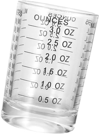 MAGICLULU Vaso Medidor de Vidrio 90 Ml Escala Negra, Taza para Medir Café y Leche, Resistente a Cambios de Temperatura, Adecuado para Cocina y Preparar Bebidas