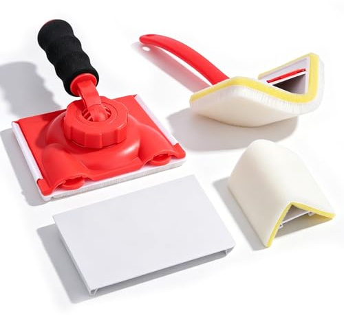 Paint Painter Painting Edger Tool Kit with 2 Replacement Heads | 360° Rotation Handle Paint Edger Trimmer & Corner Edgers Ideal Cutting in Tool for Trim Wall Ceilings Baseboards and Corner
