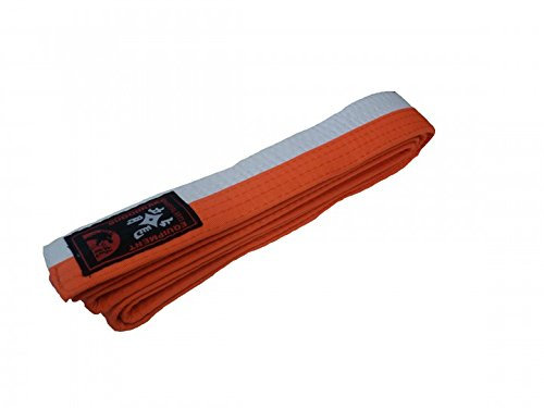 Budogürtel weiß-orange halb-halb-gestreift (200)