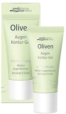 Olivenöl Augen-Contour Gel - Mit Hyaluronsäure & Coffein - Mildert Augenfältchen - Beruhigt & kühlt - medipharma cosmetics