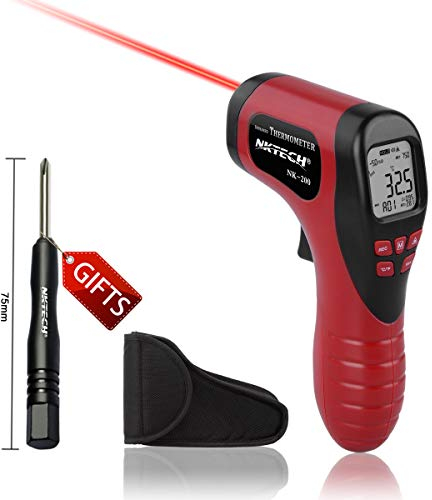 NKTECH - Thermomètre Infrarouge NK-200 - Pistolet à température - Cadeau de cuisine - Pistolet laser IR numérique - Mesure -50 °C à 750 °C ou -58 °C à 1382 °F - Écran LCD rétro-éclairé et compteur