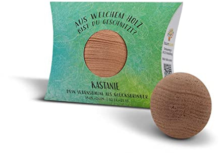 Baumstark B119 Kastanie 45mm Handschmeichler mit Baumhoroskop (15.5. -24.5. und 12.11. -21.11.), Holz, 8 x 11.5 x 2.8 cm: Baumstark - Dein Lebensbaum ... Aus welchem Holz bist Du geschnitzt...?