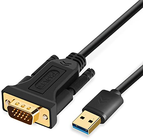 ELECABLE Câble adaptateur USB vers VGA compatible avec Mac OS Windows XP/Vista/10/8/7, USB 3.0 vers VGA mâle 1080p pour écran d'affichage/convertisseur (4,8 m)