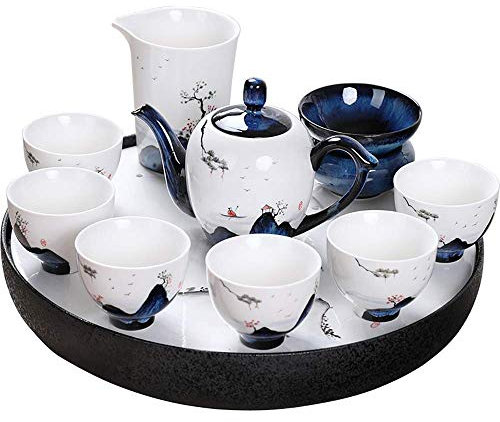 XINGYU Services à thé Simple Style Japonais en céramique Service à thé Traditionnel Four Cuisson et Superbe Dessin à la Main Pur délicat Peint à la Main Cadeaux pour Les ménages