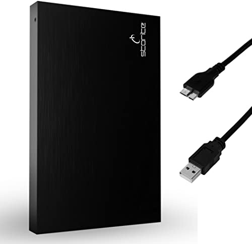 Storite Externe tragbare Festplatte 320GB mit USB 3.0, externer Backup-Speicher, schnelle Datenübertragung, geeignet für PC, Mac, Windows, Gaming, Laptop und Desktop (schwarz)