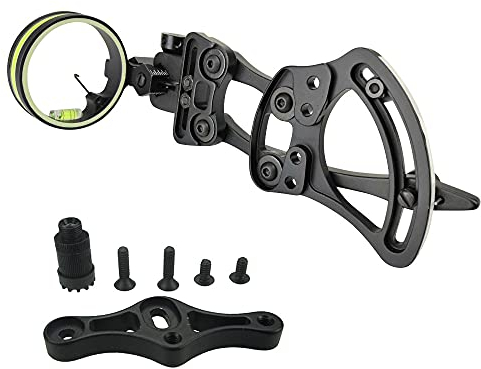 ZSHJGJR Bogen Visier 1 Pin Bogenvisier Micro Einstellbar Jagdvisier Aluminiumlegierung Compoundbogen Visiere Bogenschießen Bogensport Zubehör für Linkshänder und Rechtshänder (Schwarz)
