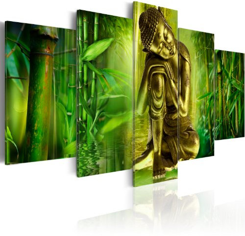 murando Acoustic Canvas Wall Art Buddha 100x50 cm / 39 x 20 picture with acoustic foam sound absorption print image Artwork 5 pcs room acoustics soundproofing 020113-228