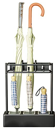 ksamwjf Schirmstnder -Regenschirmstnder,An Der Wand Montiert,Starke Tragfhigkeit,Regenschirm Stand Rechteckig,schirmstnder Schwarz 34x9x41cm