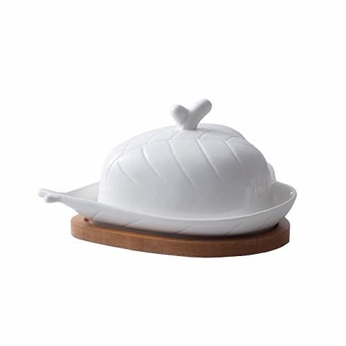 Mantequillera Mantequilla de mantequilla con cubierta corazón forma de cerámica manteca de mantequilla grande de porcelana de mantequilla de mantequilla de mantequilla de margarina for cocina Recipien