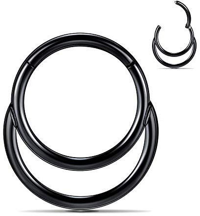 AROWRO 16G Septum Clicker Schmuck Daith Ohrringe Doppelnasenring 316L Chirurgischer Stahlknorpel Ohrringe Daith Turm Helix Tragus Piercing Schmuck für Frauen Mädchen