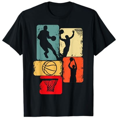 Regalos geniales de baloncesto Baloncesto Niños Hombres Camiseta Manga larga Black, Multicolor Talla S