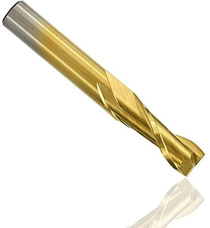 NUSHKI Drill Bit 2 Flute Flat End Mill Carbide Milling Cutter TiN Coated Endmill CNC Router Bit for Woodworking,6x6x25x50mm