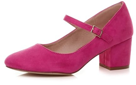 AJVANI Womens Ladies mid Block Heel Strap Work Evening Party Mary Jane Court Shoes Size