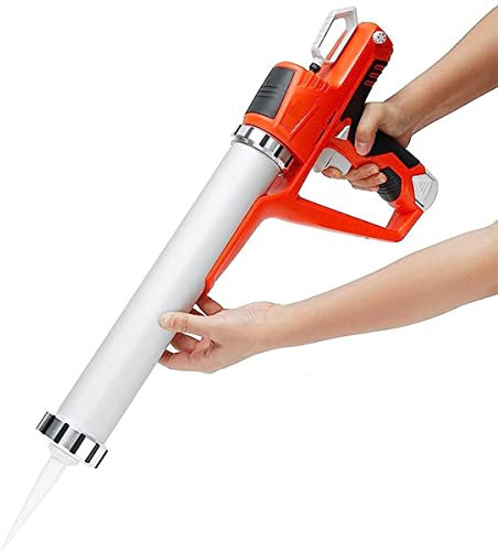 Handheld Glass Hard Rubber Sealant Guns Tool,Portable Electric Glass Sealant Gun,Cordless Automatic Caulking Glue Gun with Battery for Interior Decoration,2xBattery