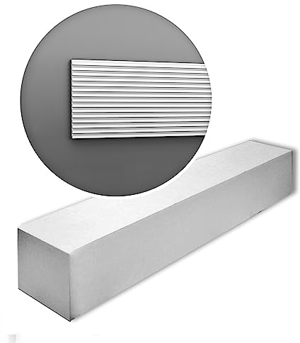 Orac 3d panneau mural WX205-box TRACK 200 cm x 1,3 cm x 25 cm Polystyrène extrudé (HDPS) prétraité 10 moulures / 20 m
