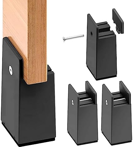 idudu 4 Stück Möbelerhöhung 10 cm, Verstellbare Tischerhöhung mit Schraubklemme Stuhlerhöhung Bett Erhöhung Möbelerhöher Sofaerhöher Betterhöhung für 10-37 mm Breite Quadrat Möbelerhöhungen