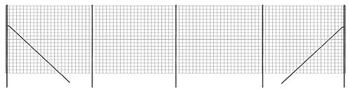 vidaXL Clôture en Treillis Métallique, Panneau de Clôture Décoratif, Barrière de Protection Jardin Patio Extérieur, Anthracite 1,4x10 m
