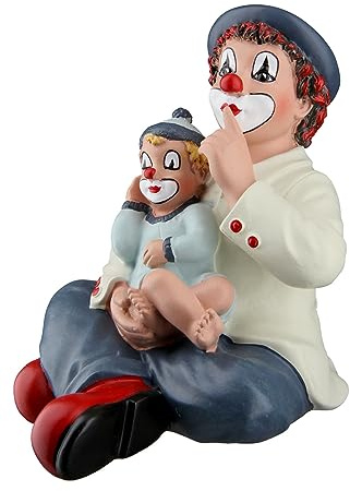 Gildeclown Gilde Deko Figur Clown Silentium - Geschenke für Frauen Männer - Clownfigur Glücksbringer Talismann Mutmacher - Mehrfarbig - Höhe 9 cm