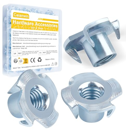 M4 X 8mm Ecrou à Griffes Frapper 50 PièCes,Caianwin éCrous à Frapper En Acier Au Carbone Avec 4 Pointes à Enfoncer, Douilles à Frapper éCrous à Frapper