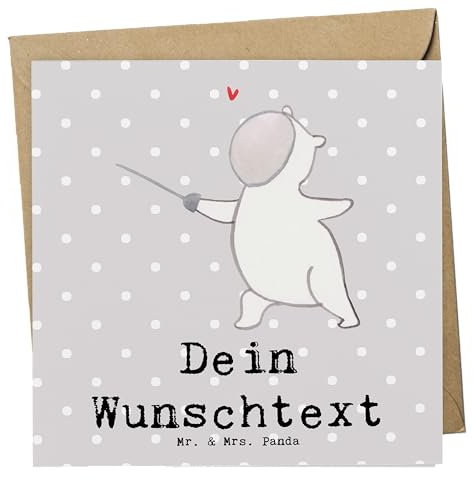 Mr. & Mrs. Panda Personalisierte Karten Panda Fechten - Geschenke, Fecht Verein, Grußkarten, Geschenk, Club, Fechter Bund, Postkarte personalisiert, Karte