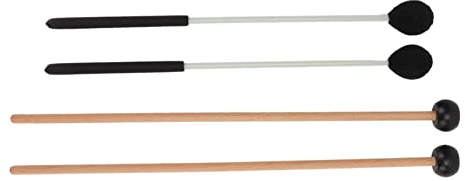 XHTLLO Marimba-Schlägel-Set, 1 Paar Mittelharter Garnkopf, 1 Paar Gummischlägel Für Schlagglocke, Praktisch Für Xylophon Und Bass-Schlaginstrumente, Feine Materialkonstruktion