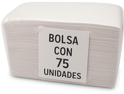 Toallitas Secas Desechables. Toallitas Sanitarias Higiénicas Multiusos. Toallas Usar y Tirar. Tejido Celulosa. Toallitas Limpieza y Secado. Toallitas Secas Pieles Sensibles (75 Unidades)
