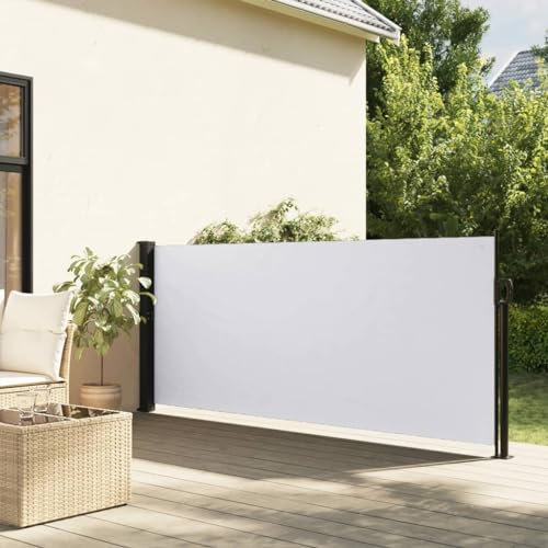 JUDYY Toldo Lateral retráctil Blanco 100x500 cm, Toldos Terrazas, Toldos Exterior, Toldo Lateral, Toldos Exterior Terraza, Toldos para Ventanas - 4004391