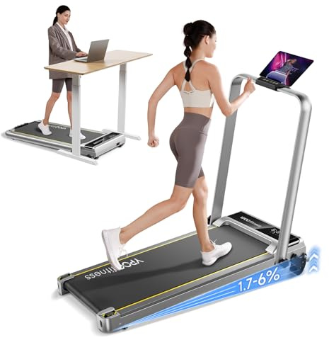 YPOO Walking Pad with Incline 3 in 1 Under Desk Treadmill for Home and Office 2.5 HP Walking Treadmill 300 Lbs Portable Incline treadmills with LED Display Remote Control & APP