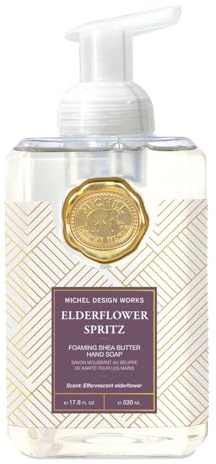 Michel Design Works Schäumende Handseife, Holunderblütenspritz, schöner quadratischer Behälter mit Pump