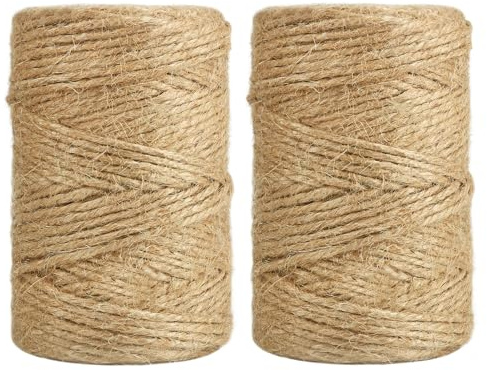Vivifying 328 Feet Jute Twine, 2Pcs 3mm Jute Twine String for Climbing Plants, Gardening, Tomatoes, Bundling and Crafts