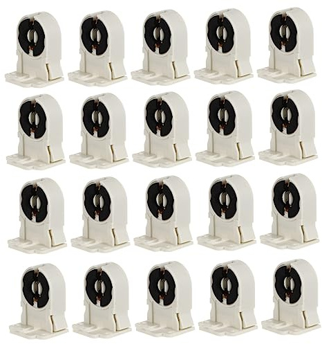 Portalampada T8 G13 Bianco, Supporto per Tubo Fluorescente 20 Pezzi | Abs Pc, Uso Domestico per Camera da Letto e Casa, Ricambio per Supporti Usurati Colore Casuale
