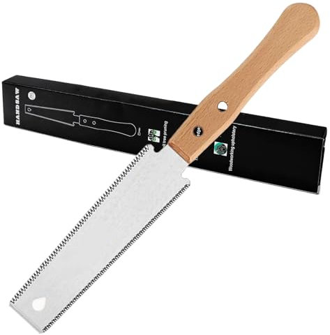 DAJING Piccola sega a mano giapponese, strumento di precisione per taglio fine, doppio taglio 11/17 TPI, manico in legno, perfetto per lavorazione del legno, falegnameria e progetti fai da te