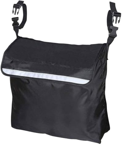 Rollstuhltasche mit Fächern, Wetterfest, Polyester, Haken, Schwarz | Hängetasche für Armlehne, Hinten Am Rollstuhl, für Elektro Rollstuhl und Knie Scooter, Einfache Montage