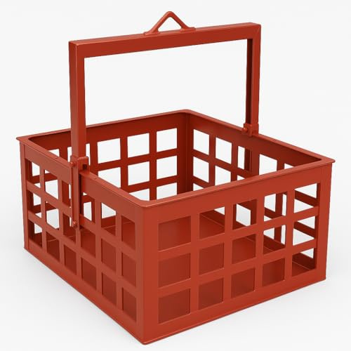 Cesta para montacargas, 50 x 50 cm, fabricada en Italia, cesta de chapa para polipasto, altura 30 cm y capacidad de carga 105 l, baúl para herramientas de trabajo para uso en obras, construcción o