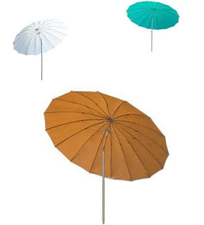 MACAGGTNTU 200cm Parasol De Plage avec Manivelle, Hauteur Réglable Vintage Parasol De Terrasse Parasol De Jardin pour Pelouse Balcon Plage(Khaki)